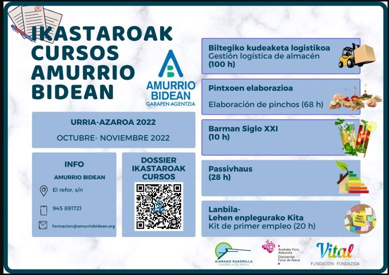 Amurrio Bideanek urteko azken hiruhilekoan emango diren prestakuntza-ekintza berriak antolatu ditu