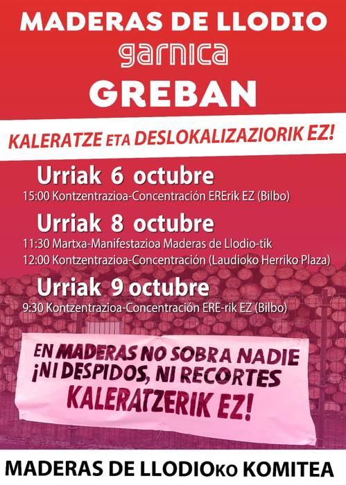 Maderas de Llodioko langileen mobilizazioa