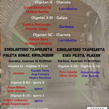 Eskolarteko paleta gomaz txapelketa