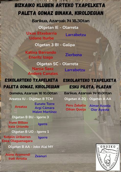 Eskolarteko paleta gomaz txapelketa