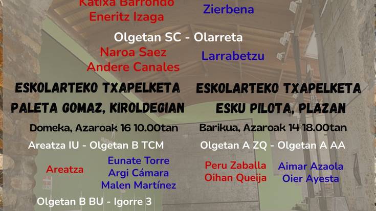 Eskolarteko paleta gomaz txapelketa