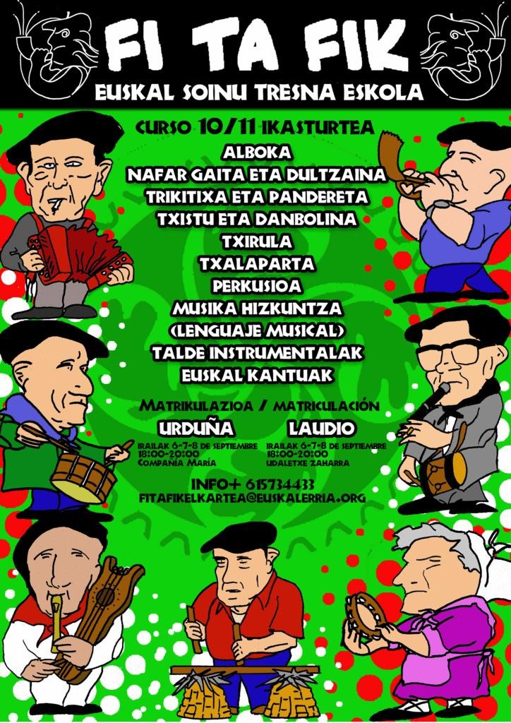 Gaur da azken eguna Fi ta Fik euskal musika tresnen eskolan izena emateko