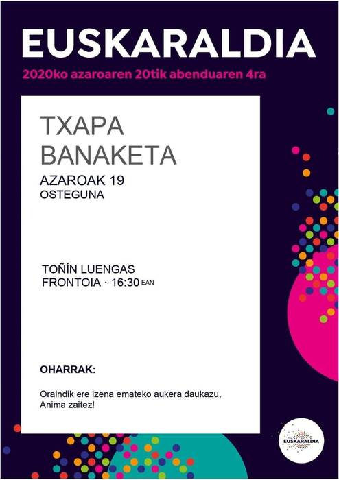 Euskaldiko txapen banaketa