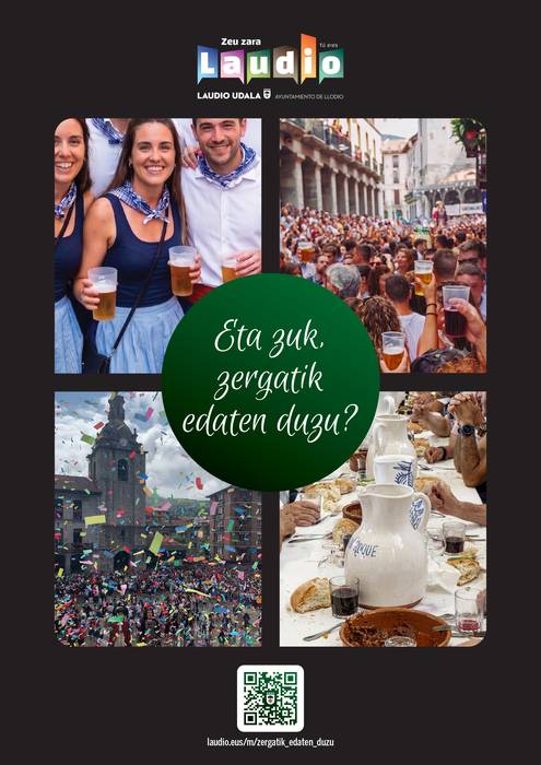 Laudioko Udalak alkoholaren kontsumoari buruz hausnartzera gonbidatzen du herritarrak kanpaina berri baten bidez