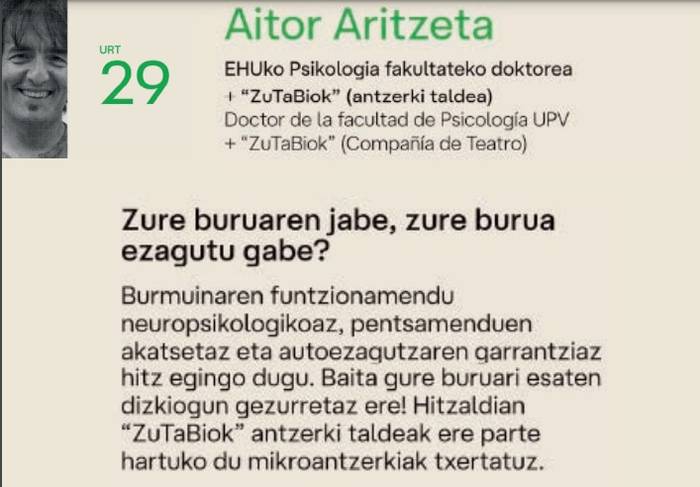 Hezkuntza Jardunaldi Irekiak: Zure buruaren jabe, zure burua ezagutu gabe?