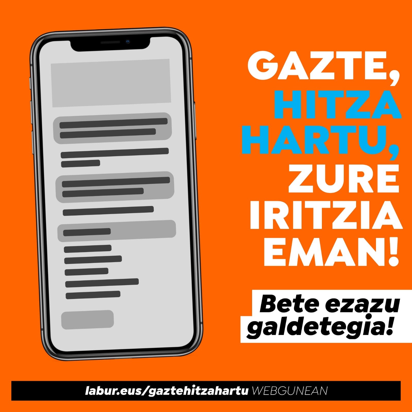 Gazte, hitza hartu, zure iritzia eman!