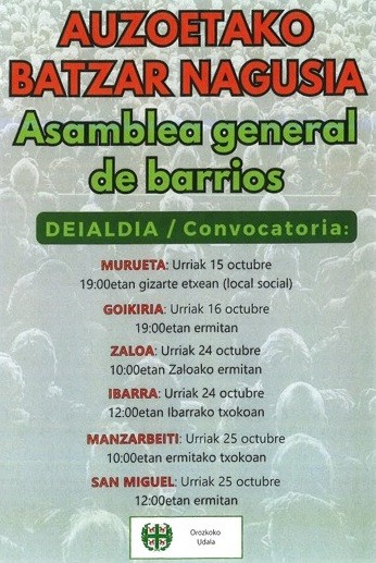 Orozkoko auzoetako batzarrak: Manzarbeiti