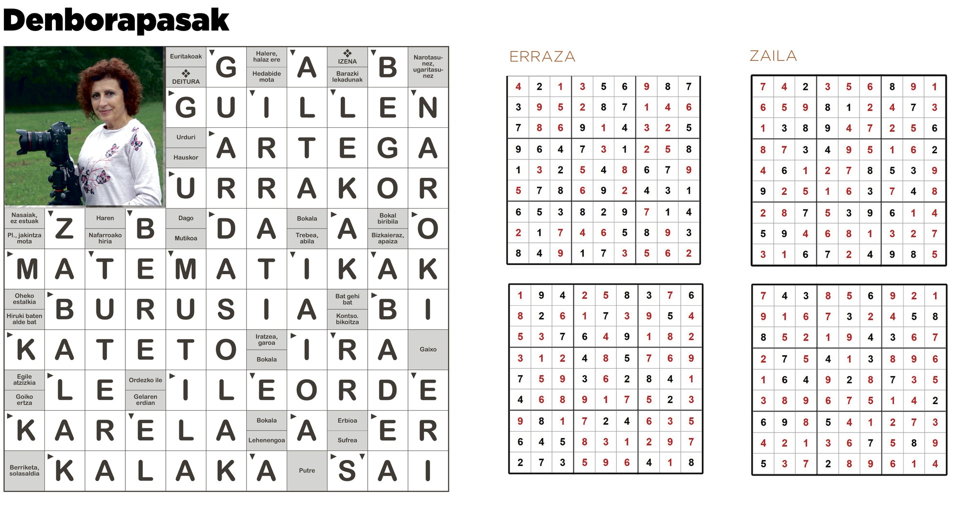 Aiaraldea Hemen hamabostekariaren 77. zenbakiko DENBORAPASEN EMAITZAK