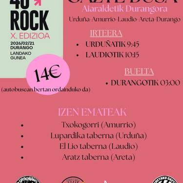 40 Minutu Rock jaialdira joateko autobusa