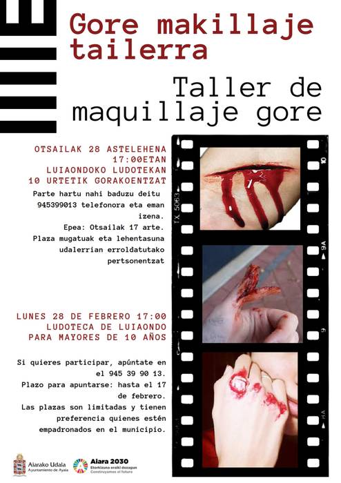 Gore makillaje tailerra