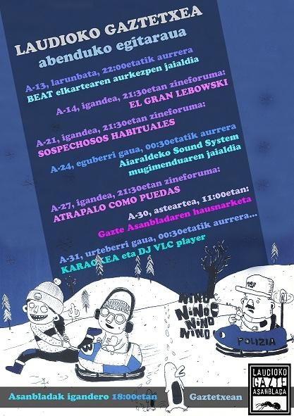 Laudioko Gaztetxearen abenduko egitaraua!