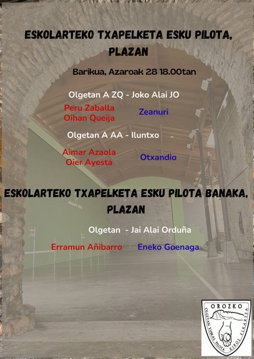 Eskolarteko esku pilota txapelketa