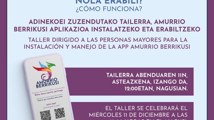 Amurrio Berrikusi aplikazioa erabiltzen ikasteko tailerra