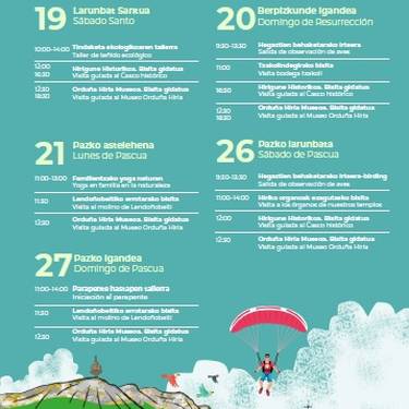 Aste Santua Urduñan: Turismo jarduerak
