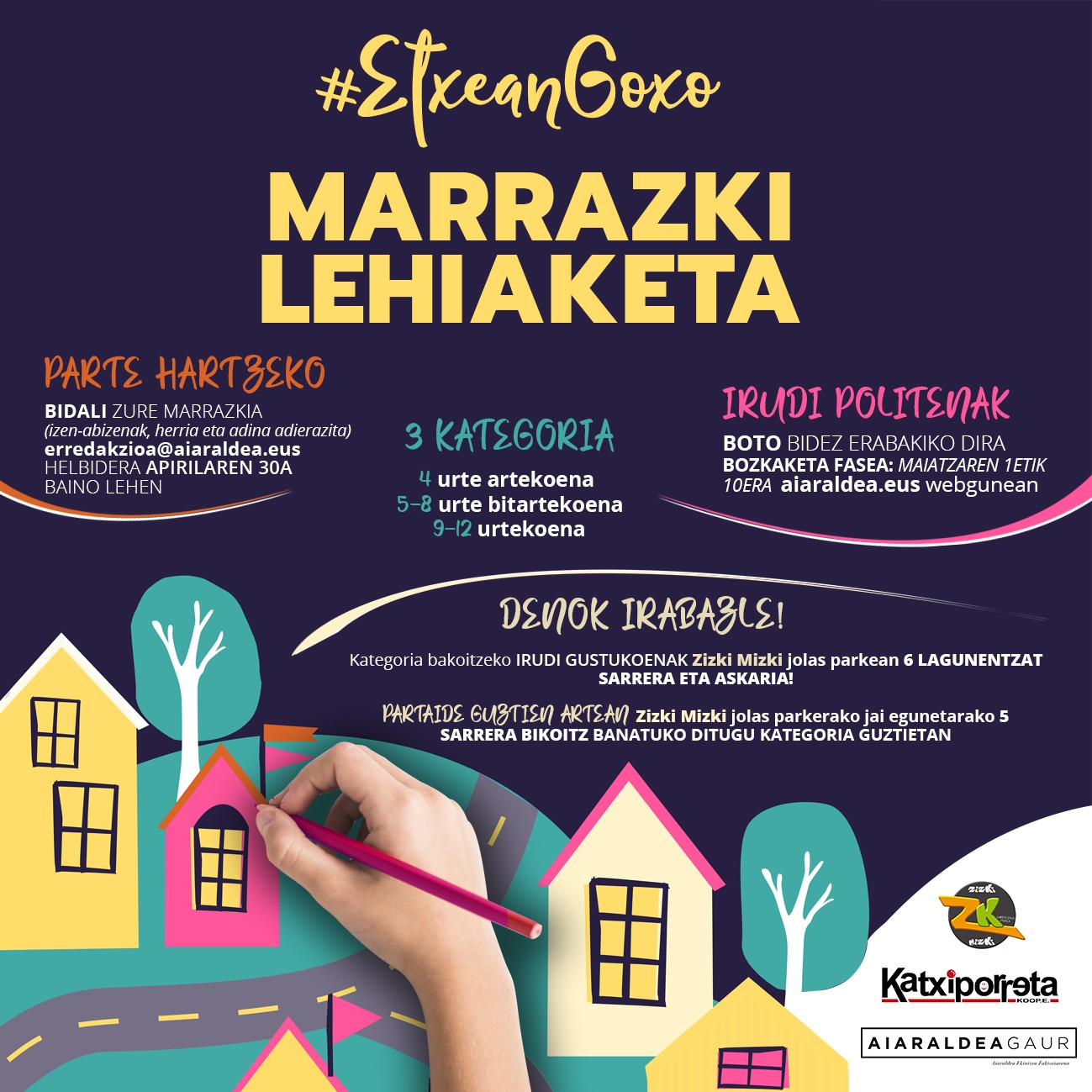 [ETXEAN GOXO] Parte hartu marrazki lehiaketan eta eskuratu Zizki Mizki jolas parkerako sarrerak!