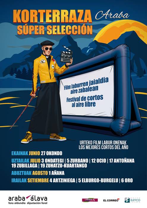 Korterraza filma laburren proiekzioa