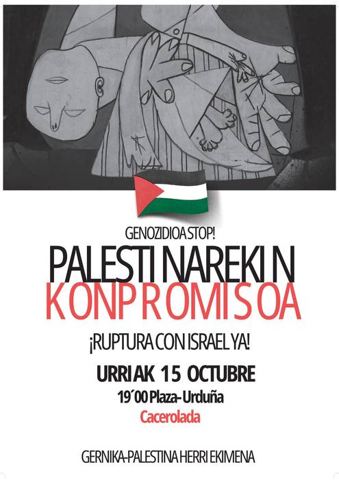 Palestinaren aldeko elkarretaratzea Urduñan
