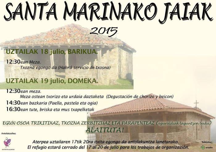 Santa Marinako Jaiak: Zapatua