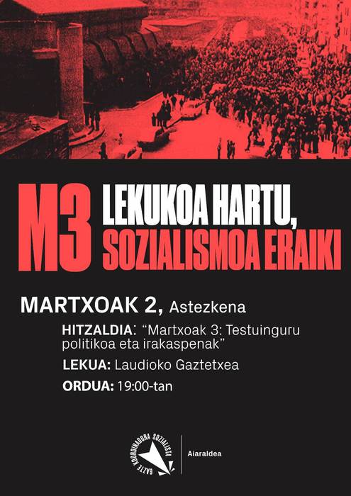 M3, lekukoa hartu, sozialismoa eraiki