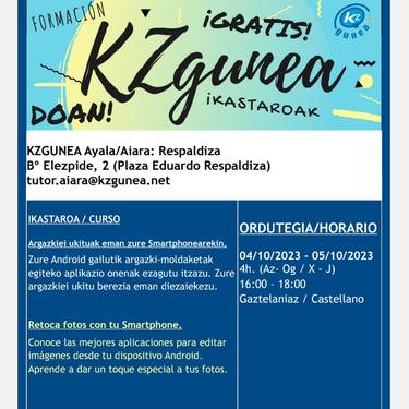 Zure argazkiak smartphonean moldatzeko ikastaroa