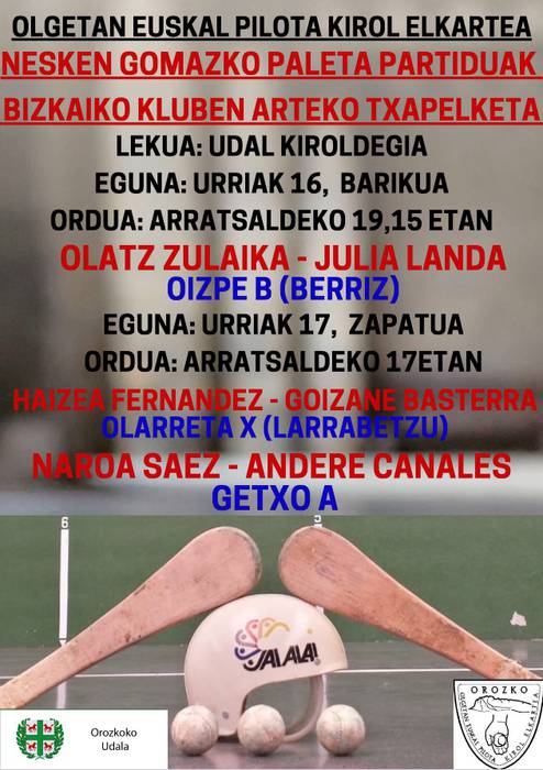 Nesken gomazko paleta partidak