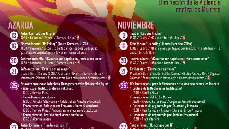 Indarkeria matxista desagerrarazteko konpromisoa berretsi du Laudiok azaroaren 25erako antolatutako programarekin