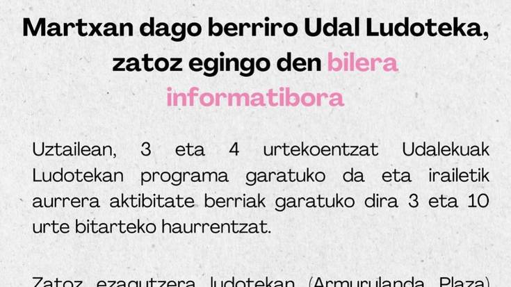 Udal ludotekako bilera informatiboa