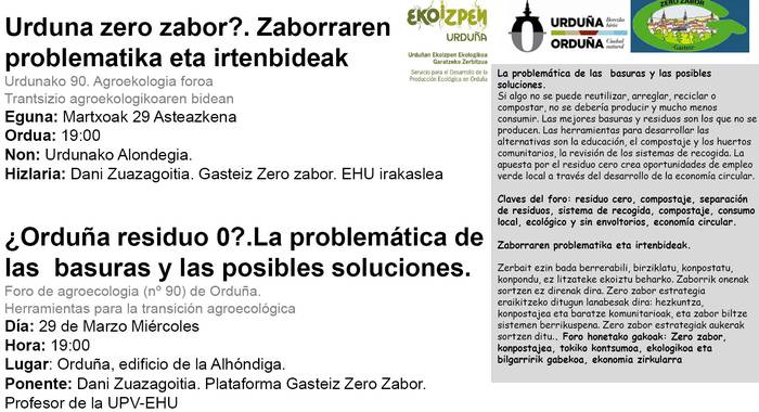 "Urduña zero zabor? Zaborraren problematika eta irtenbideak"