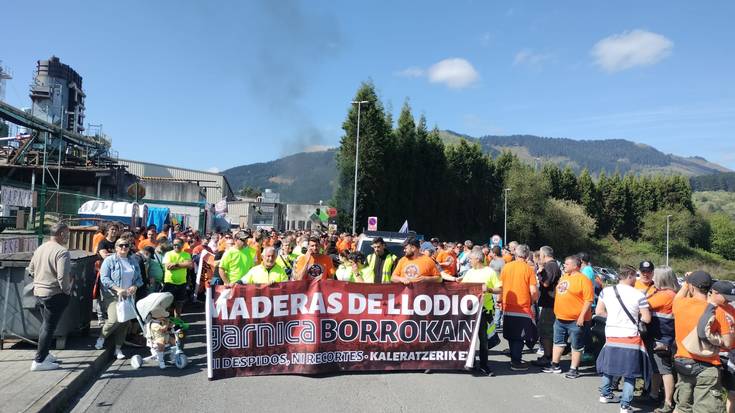 Maderas de Llodio eta Tubos Reunidoseko piketeek bat egin dute gaur Laudion