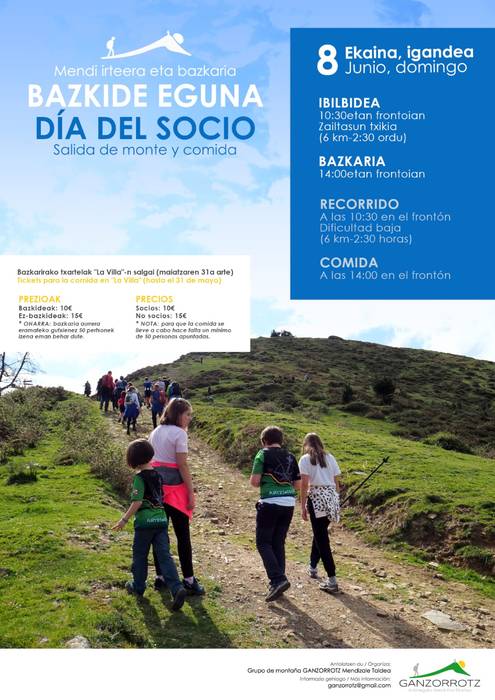 Ganzorrotz mendi taldearen bazkide eguna