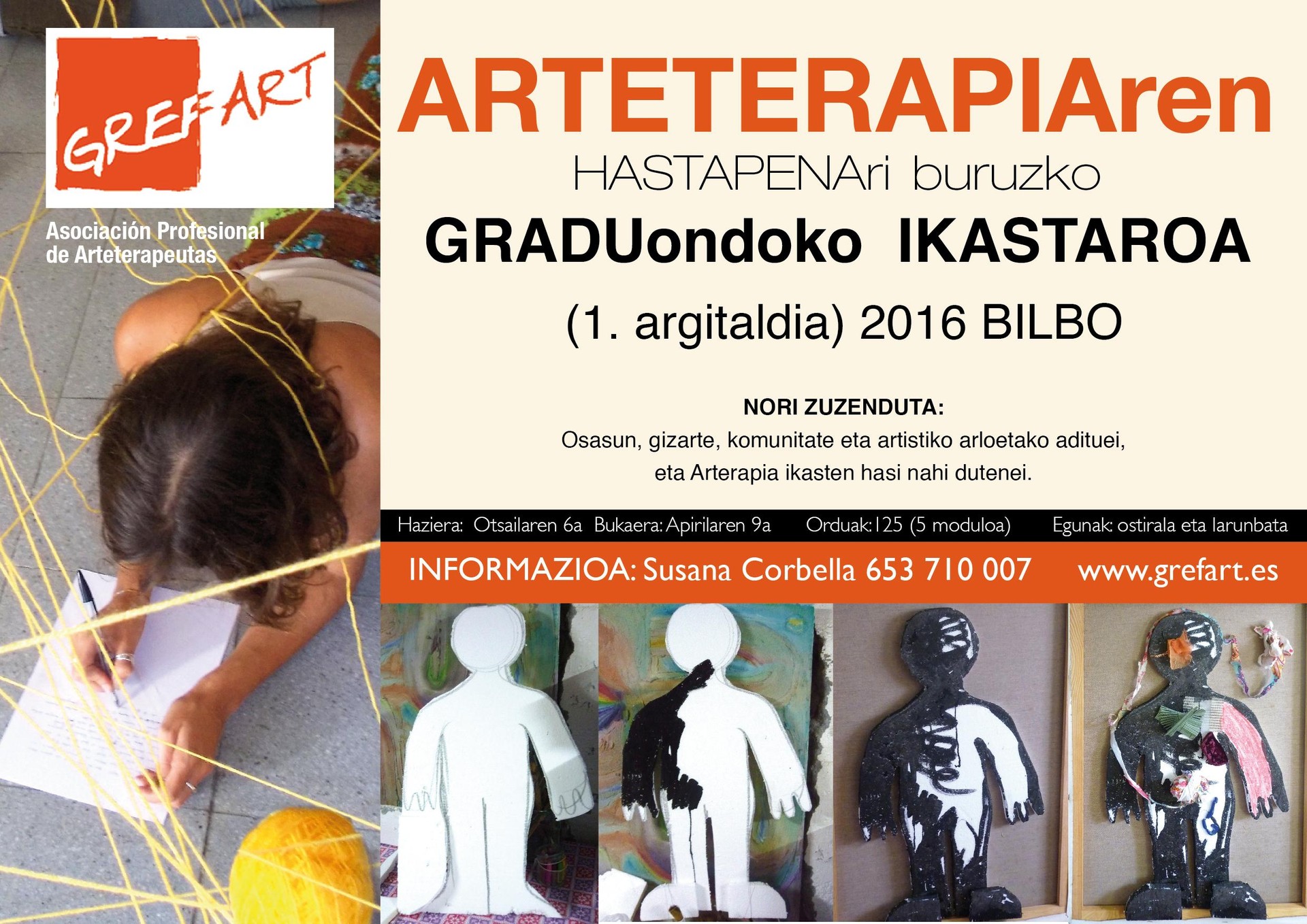  Arteterapiaren Euskadiko 1. graduondokoa Bilbon