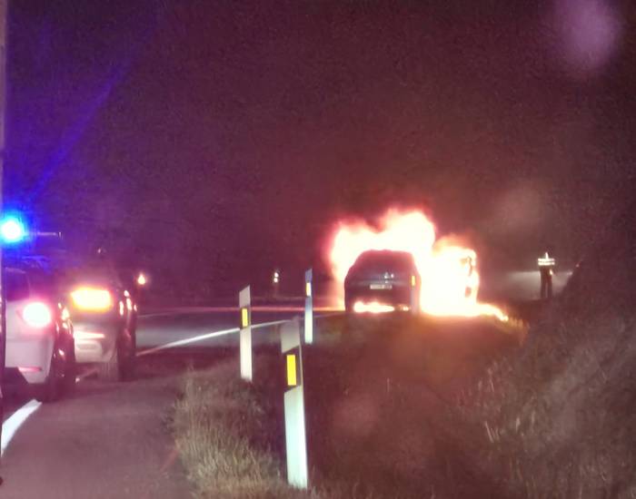 Auto batek su hartu du Lezaman, zauriturik eragin gabe