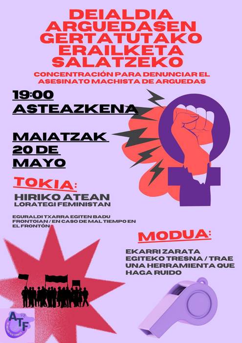 Arguedaseko erailketa matxista salatzeko elkarretaratzea