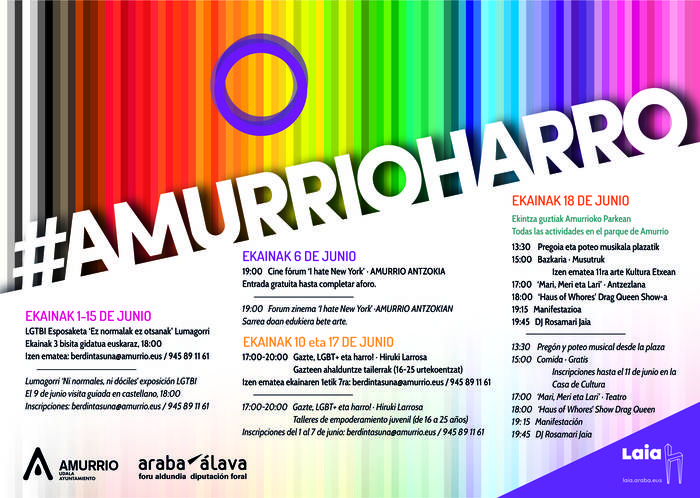 “Amurrio Harro”, LGTBIQA+ Harrotasunaren Nazioarteko Eguneko programazioa