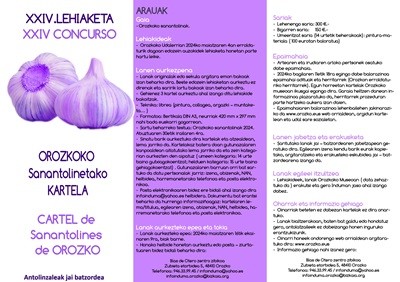 XXIV. Orozkoko Sanantolinetako kartel lehiaketan lanak aurkezteko epea maiatzaren 16an zabalduko da