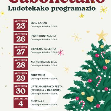 Gabonetako programazioa Orozkoko Ludotekan