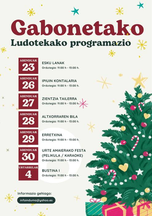 Gabonetako programazioa Orozkoko Ludotekan