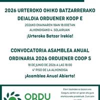 Orduenerren urteroko batzar irekia