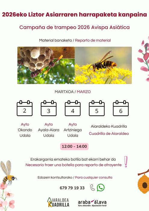 Liztor asiarraren harrapaketa kanpaina: Material banaketa