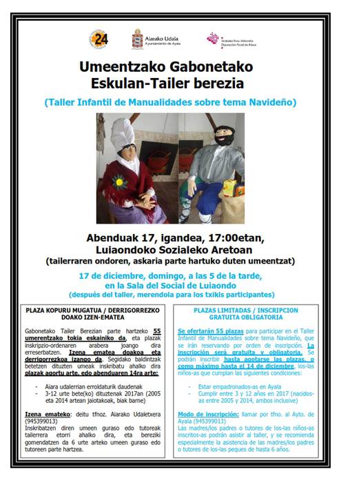 Umeentzako Gabonetako eskulan-tailer berezia