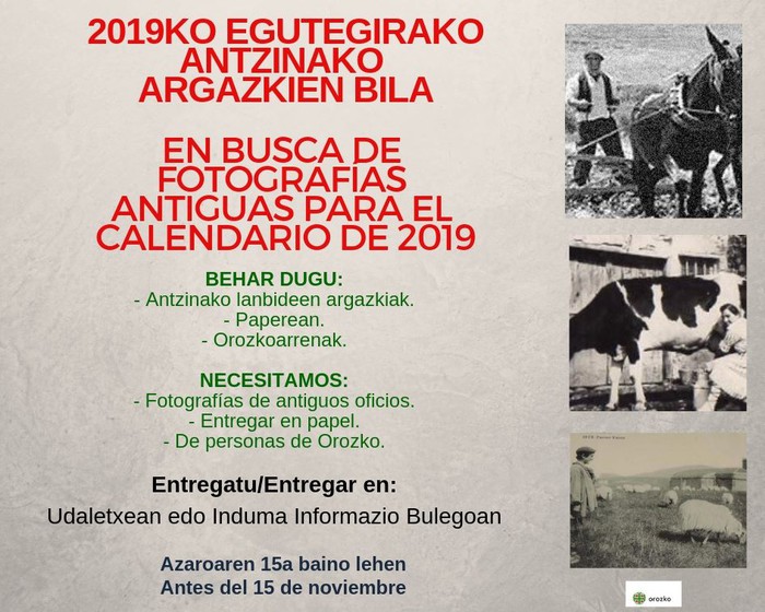 2019ko egutegirako antzinako lanbideen argazkien bila dago udala