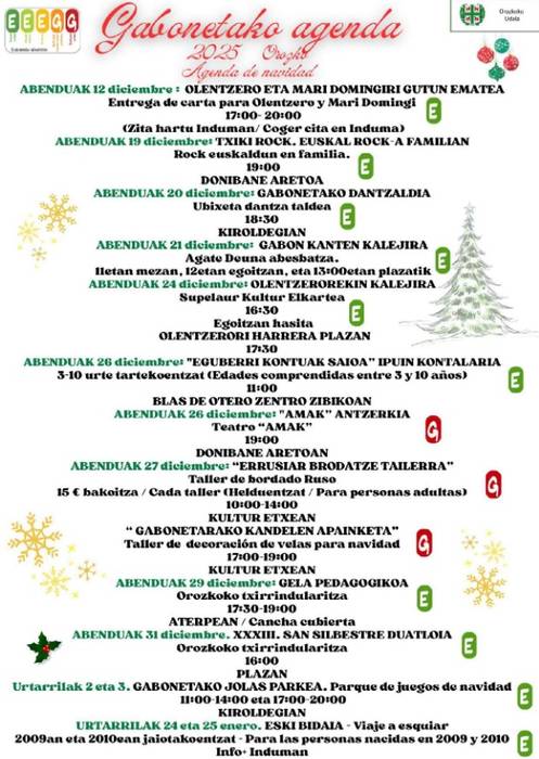 Orozkoko Gabonetako jolas parkea