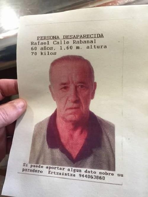 Hilik aurkitu dute desagertutako Rafael Calle laudioarra