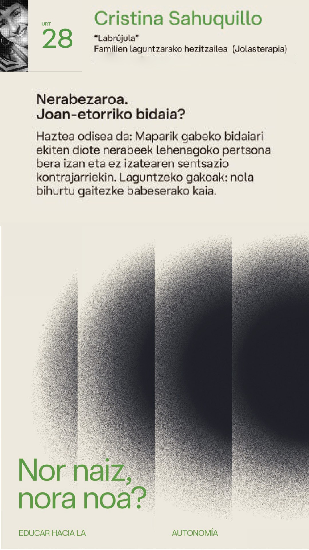 Aresketa Ikastola. Hezkuntza Jardunaldiak: urtarrilaren 28ko saioa: Nerabezaroa. Joan-etorriko bidaia?