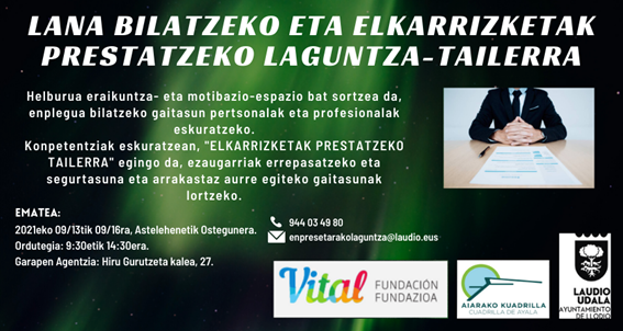 Lana bilatzeko eta elkarrizketak prestatzeko laguntza tailerra