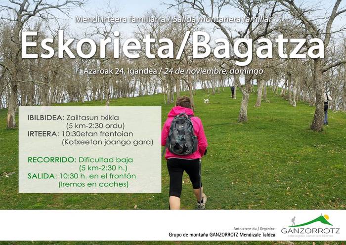 Eskorieta-Bagatzara mendi irteera familiarra