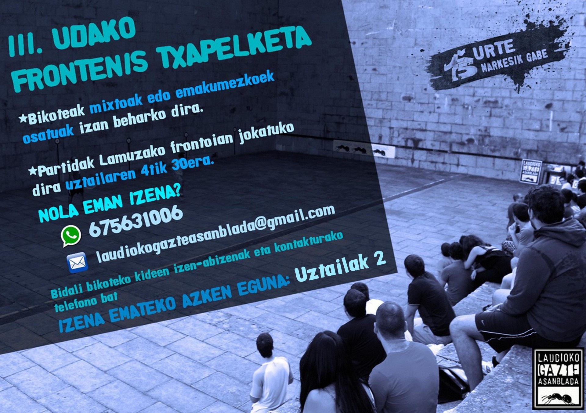 Udako III. Frontenis Txapelketa martxan. Animatu!