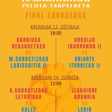 II. Sabaibaju Pilota Txapelketa: Final-laurdenak