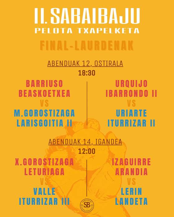 II. Sabaibaju Pilota Txapelketa: Final-laurdenak