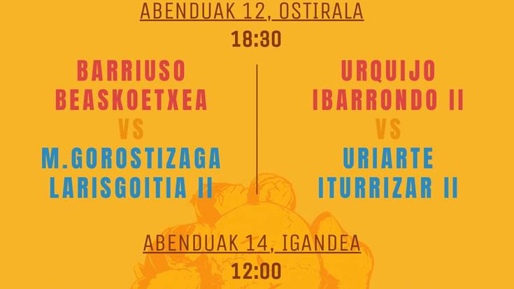 II. Sabaibaju Pilota Txapelketa: Final-laurdenak